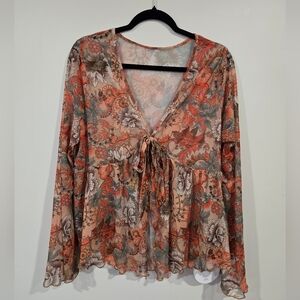 Floral Sheer Cover-up Top
